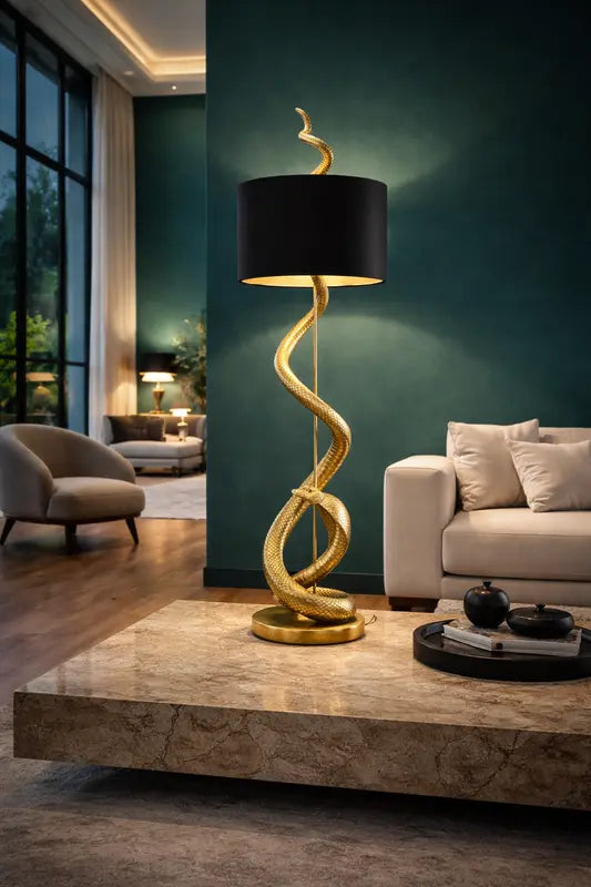 Lampadaire Serpent — Sculpture Lumineuse