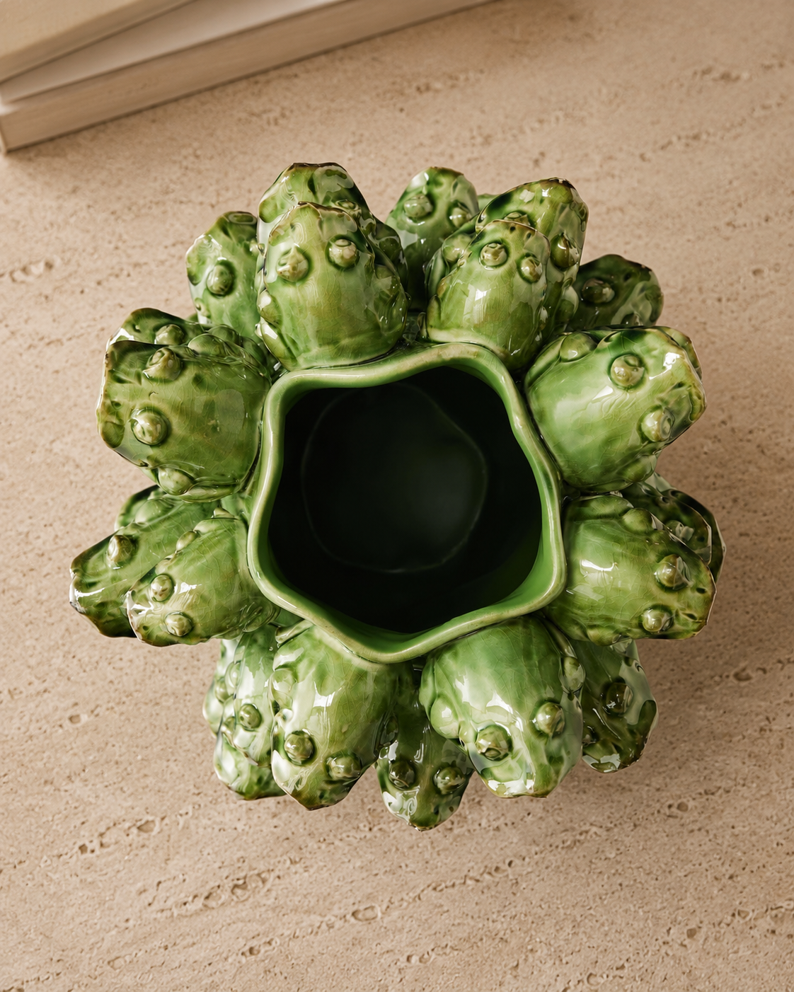 Vase Grenouilles en céramique verte