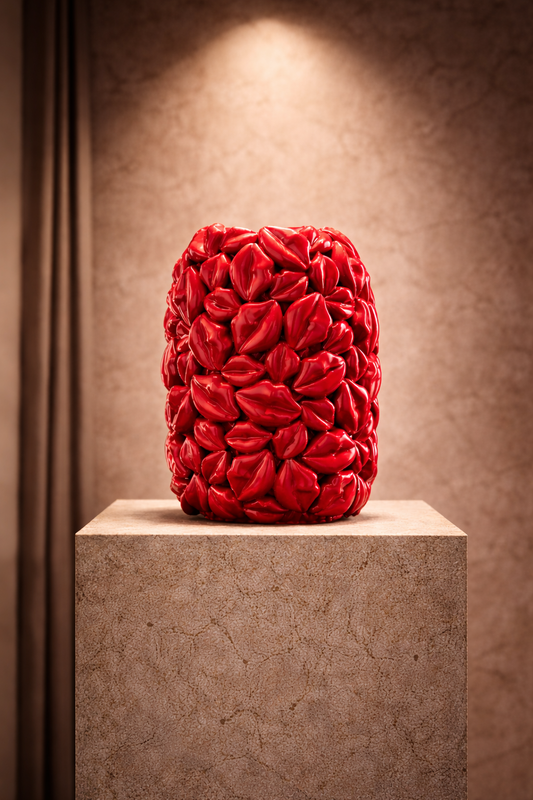 Vase Lèvres édition limitée, grès céramique sculpture sensuelle et architecturale, DUNE & CO