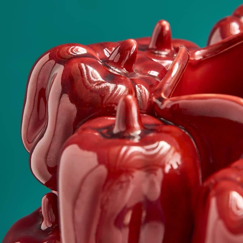 Vase Paprika édition limitée, détail de la texture organique en grès céramique, DUNE & CO