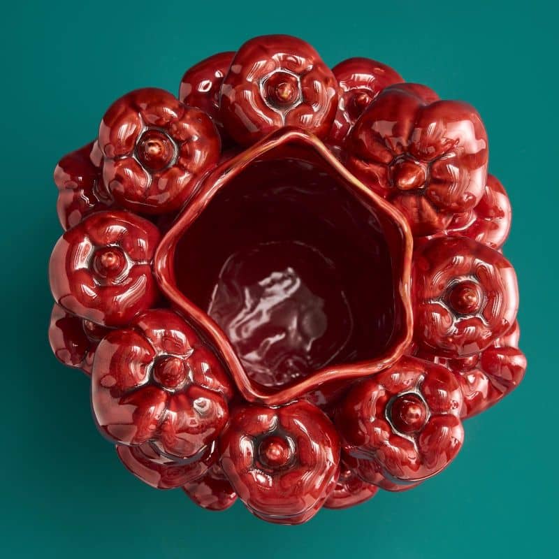 Vase Paprika édition limitée vu de dessus, ouverture circulaire de la pièce sculpturale DUNE & CO
