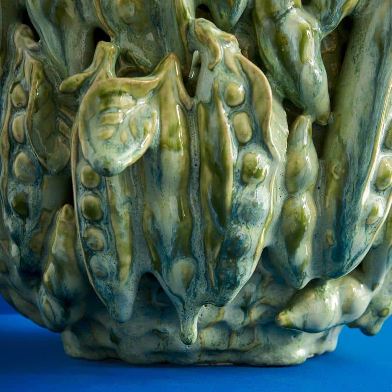 Vase Pois Vert édition limitée vu de dessus, ouverture circulaire de la pièce sphérique DUNE & CO