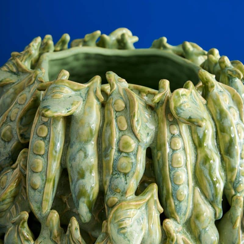 Vase Pois Vert édition limitée, détail de la finition émaillée verte profonde, DUNE & CO