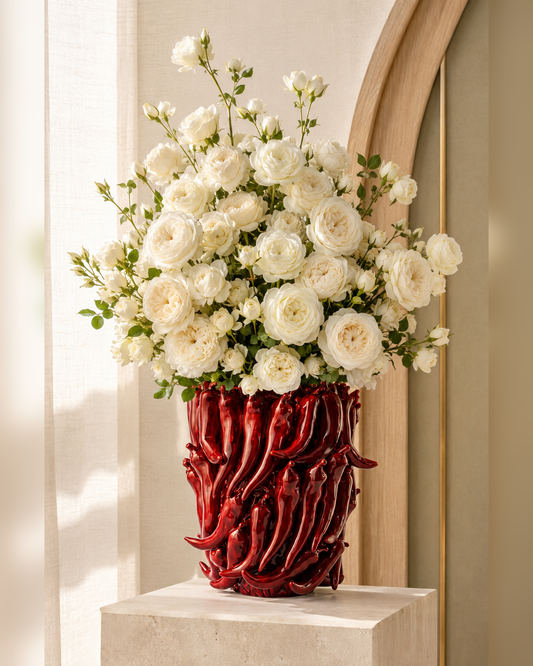 Vase Chili — Céramique Rouge Émaillée